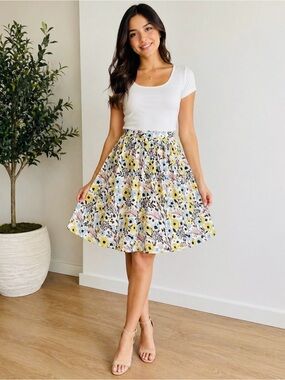Modcloth Retro Floral Cottagecore Skirt Womens Size Small